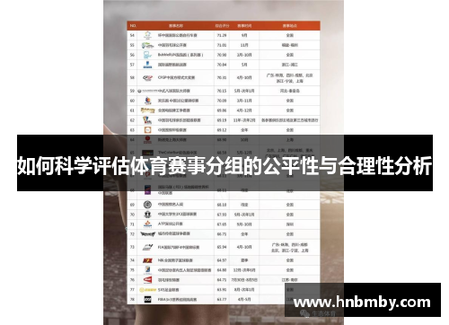 如何科学评估体育赛事分组的公平性与合理性分析